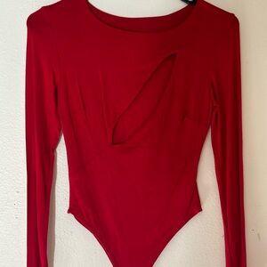 Red Long Sleeve Bodysuit